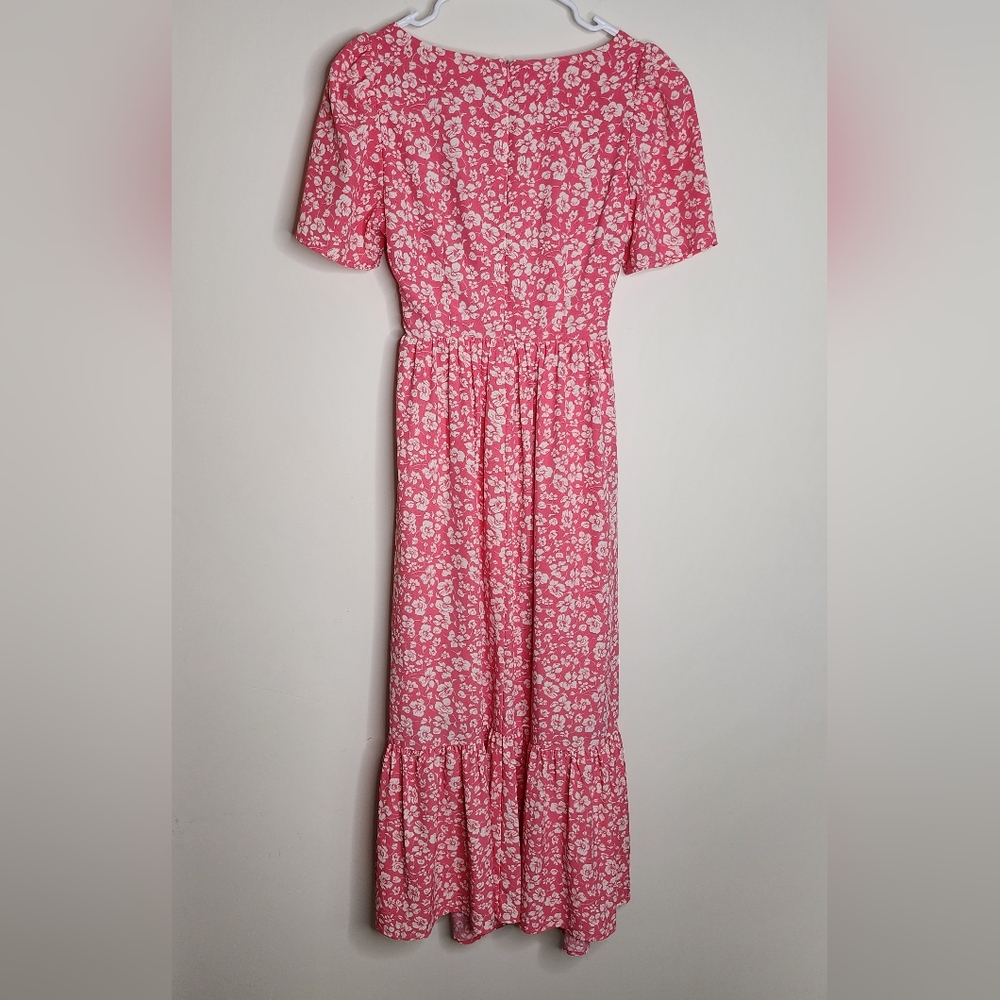 Wayf Pink Floral Cut Out Maxi Dress Small Spring Vibes Coquette Garden Party - Picture 10 of 15